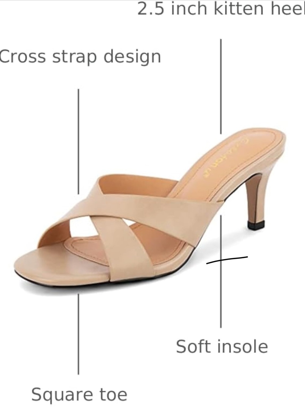 Greatonu Beige Crisscross Slide Mules. 5.5. NIB